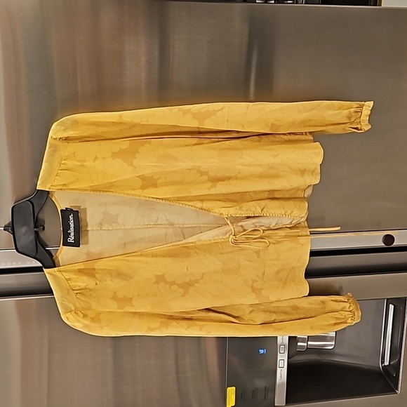 💕REALISATION PAR💕 The Stevie Top ~ Sunflower Yellow Print XS - Picture 12 of 16